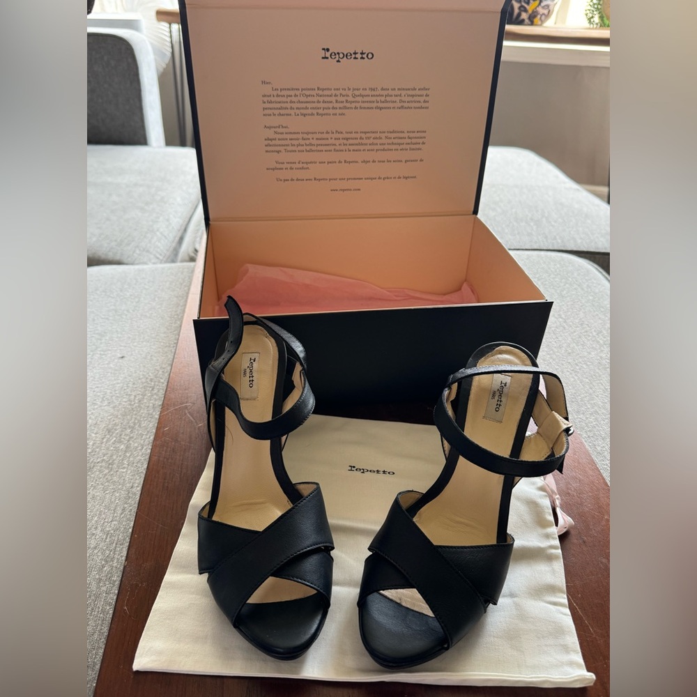 Repetto Black Strappy Heels